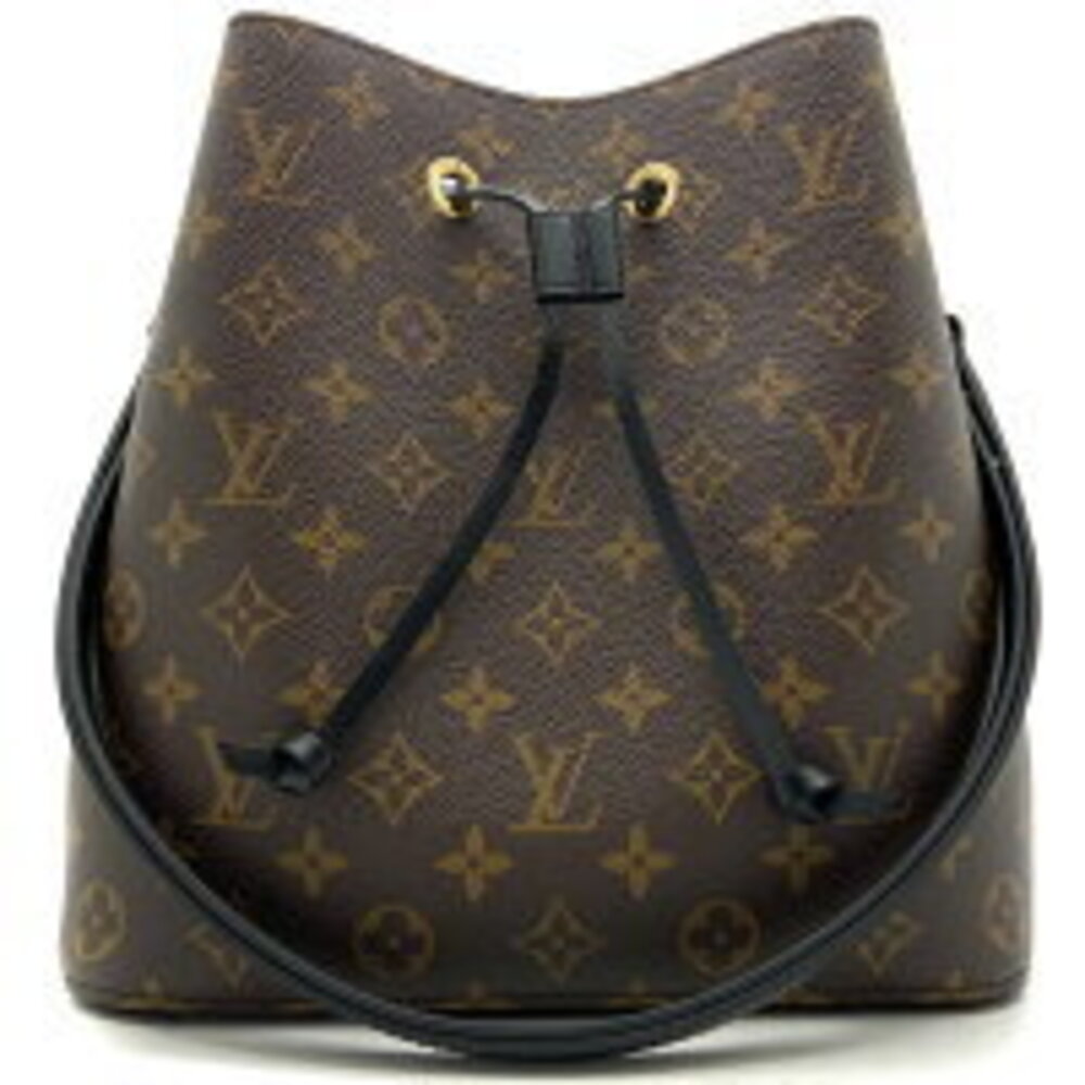 LOUIS VUITTON Neo Noe Monogram Shoulder Bag Drawstring Black Brown Noir Black
